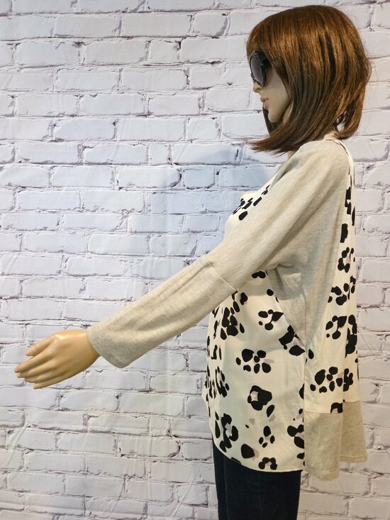 Designer! - REBECCA TAYLOR, 100% silk long sleeve animal print t-shirt - Picture 7 of 11